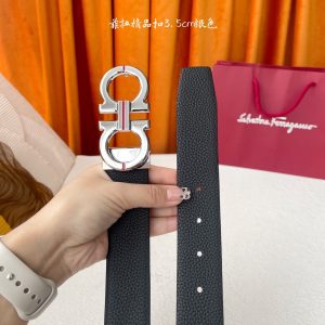 Ferragamo chiều rộng 3.5cm thiết kế cao cấp dây đai đàn ông nhập khẩu da bò hai mặt