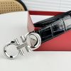 Ferragamo chiều rộng 3.5cm thiết kế cao cấp dây đai đàn ông nhập khẩu da bò hai mặt