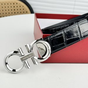 Ferragamo chiều rộng 3.5cm thiết kế cao cấp dây đai đàn ông nhập khẩu da bò hai mặt