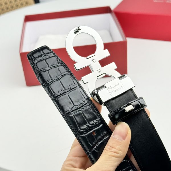 Ferragamo chiều rộng 3.5cm thiết kế cao cấp dây đai đàn ông nhập khẩu da bò hai mặt