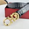 Ferragamo chiều rộng 3.5cm thiết kế cao cấp dây đai đàn ông nhập khẩu da bò hai mặt
