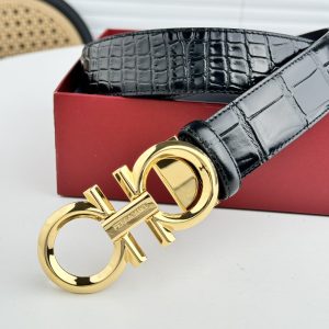 Ferragamo chiều rộng 3.5cm thiết kế cao cấp dây đai đàn ông nhập khẩu da bò hai mặt