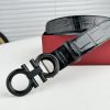 Ferragamo chiều rộng 3.5cm thiết kế cao cấp dây đai đàn ông nhập khẩu da bò hai mặt