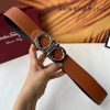 Ferragamo chiều rộng 3.8cm thiết kế cao cấp dây đai đàn ông nhập khẩu da bò hai mặt