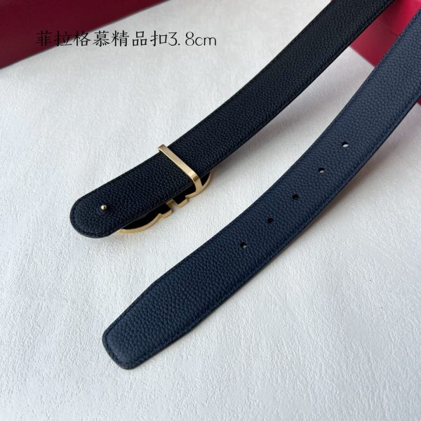Ferragamo chiều rộng 3.8cm thiết kế cao cấp dây đai đàn ông nhập khẩu da bò hai mặt