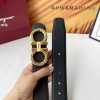 Ferragamo chiều rộng 3.8cm thiết kế cao cấp dây đai đàn ông nhập khẩu da bò hai mặt