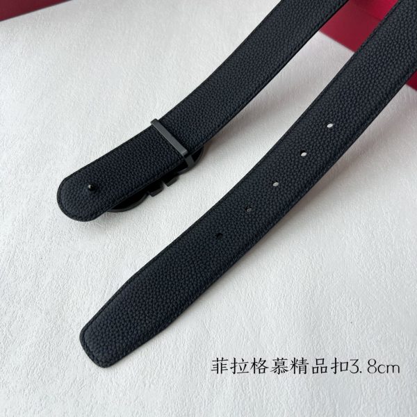 Ferragamo chiều rộng 3.8cm thiết kế cao cấp dây đai đàn ông nhập khẩu da bò hai mặt