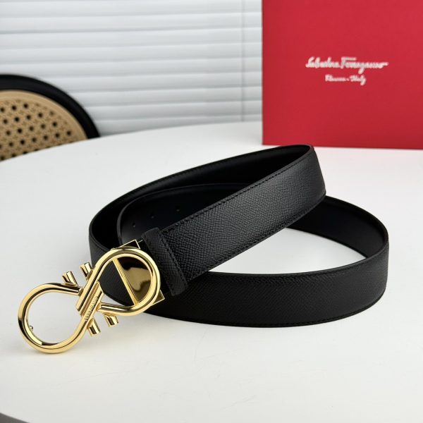 Ferragamo chiều rộng 3.5cm thiết kế cao cấp dây đai đàn ông nhập khẩu da bò hai mặt