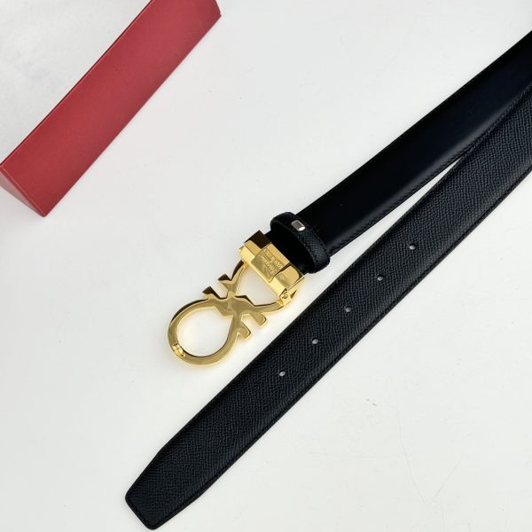Ferragamo chiều rộng 3.5cm thiết kế cao cấp dây đai đàn ông nhập khẩu da bò hai mặt