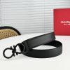Ferragamo chiều rộng 3.5cm thiết kế cao cấp dây đai đàn ông nhập khẩu da bò hai mặt