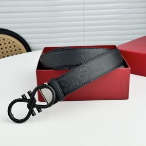 Ferragamo chiều rộng 3.5cm thiết kế cao cấp dây đai đàn ông nhập khẩu da bò hai mặt