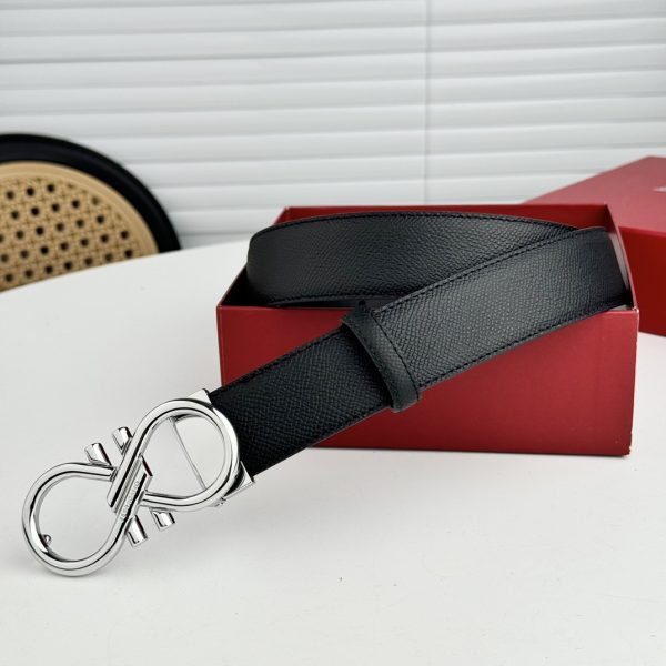 Ferragamo chiều rộng 3.5cm thiết kế cao cấp dây đai đàn ông nhập khẩu da bò hai mặt