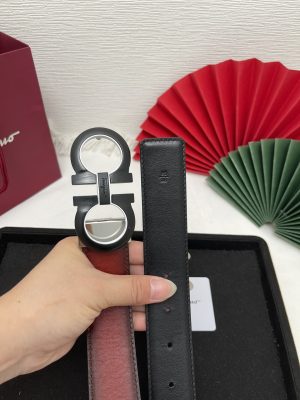 Ferragamo chiều rộng 3.5cm thiết kế cao cấp dây đai đàn ông nhập khẩu da bò hai mặt
