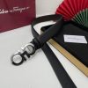 Ferragamo chiều rộng 3.5cm thiết kế cao cấp dây đai đàn ông nhập khẩu da bò hai mặt