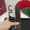 Ferragamo chiều rộng 3.5cm thiết kế cao cấp dây đai đàn ông nhập khẩu da bò hai mặt
