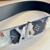 Louis Vuitton chiều rộng 40mm nguyên bản đúc nút thép
