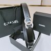 Chanel cổ điển dây đai đôi C, nút bấm logo mới với da bò con nhập khẩu
