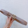 chanel ngọc trai nhập khẩu hai mặt dây đai da bò 3.0cm