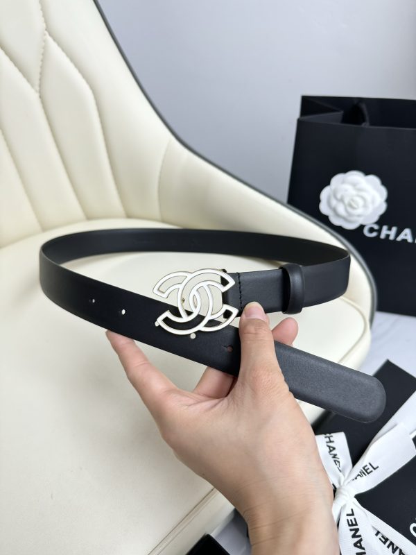 Chanel, nút bấm nước chính xác, da gốc Ý, rộng 3.0cm