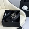 Chanel, nút bấm nước chính xác, da gốc Ý, rộng 3.0cm