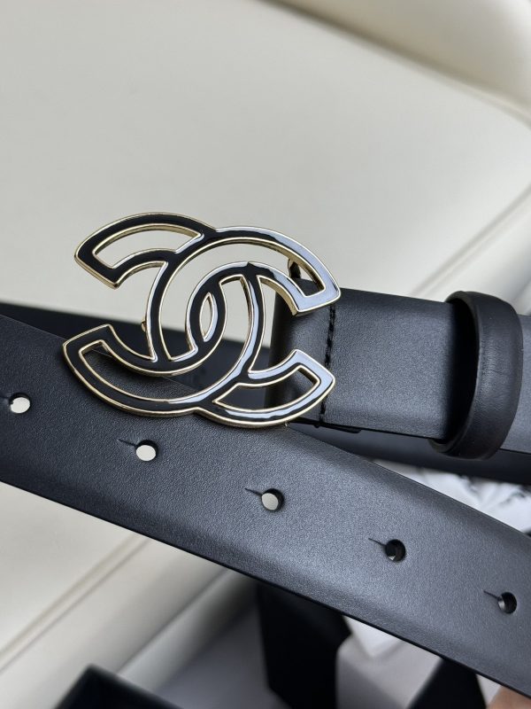 Chanel, nút bấm nước chính xác, da gốc Ý, rộng 3.0cm