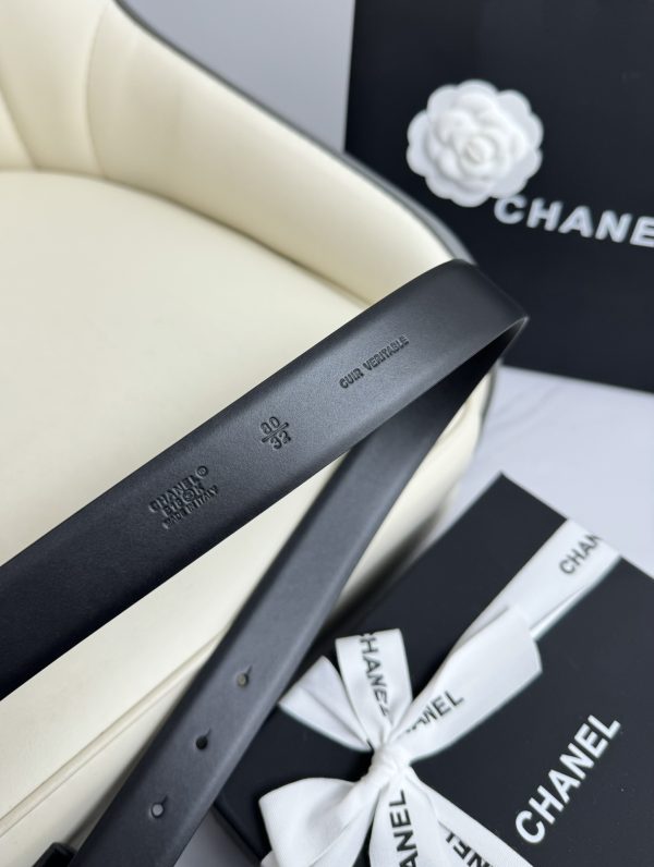 Chanel, nút bấm nước chính xác, da gốc Ý, rộng 3.0cm