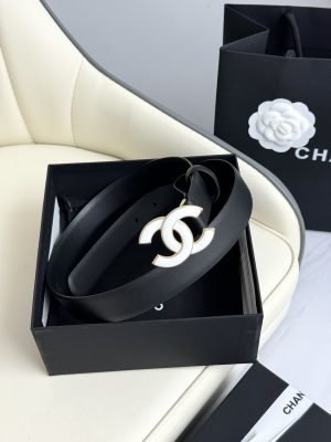 Chanel, nút bấm nước chính xác, da gốc Ý, rộng 3.0cm