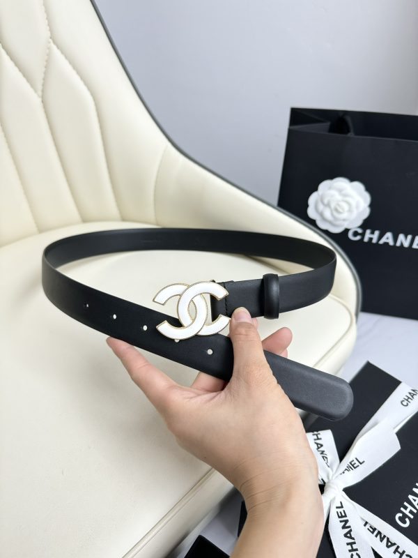 Chanel, nút bấm nước chính xác, da gốc Ý, rộng 3.0cm