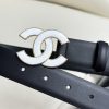 Chanel, nút bấm nước chính xác, da gốc Ý, rộng 3.0cm