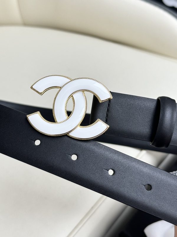 Chanel, nút bấm nước chính xác, da gốc Ý, rộng 3.0cm