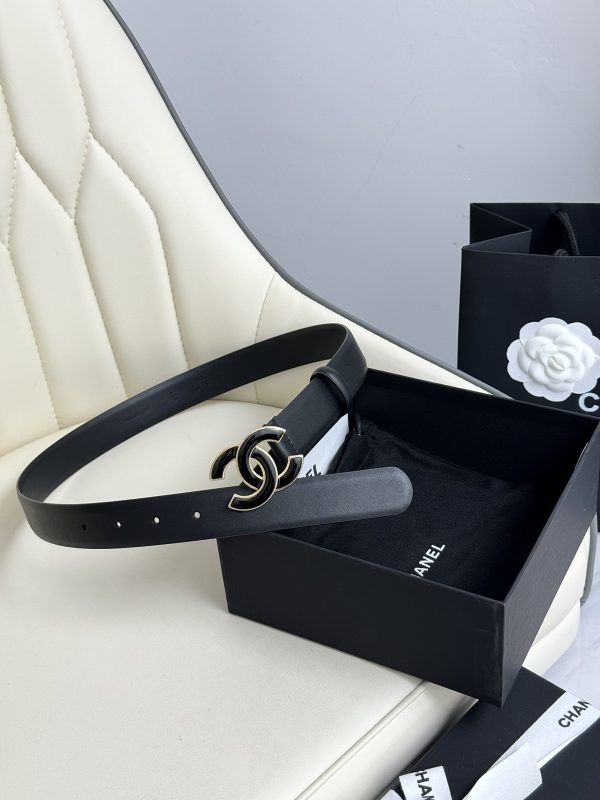 Chanel, nút bấm nước chính xác, da gốc Ý, rộng 3.0cm