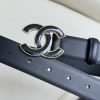 Chanel, nút bấm nước chính xác, da gốc Ý, rộng 3.0cm
