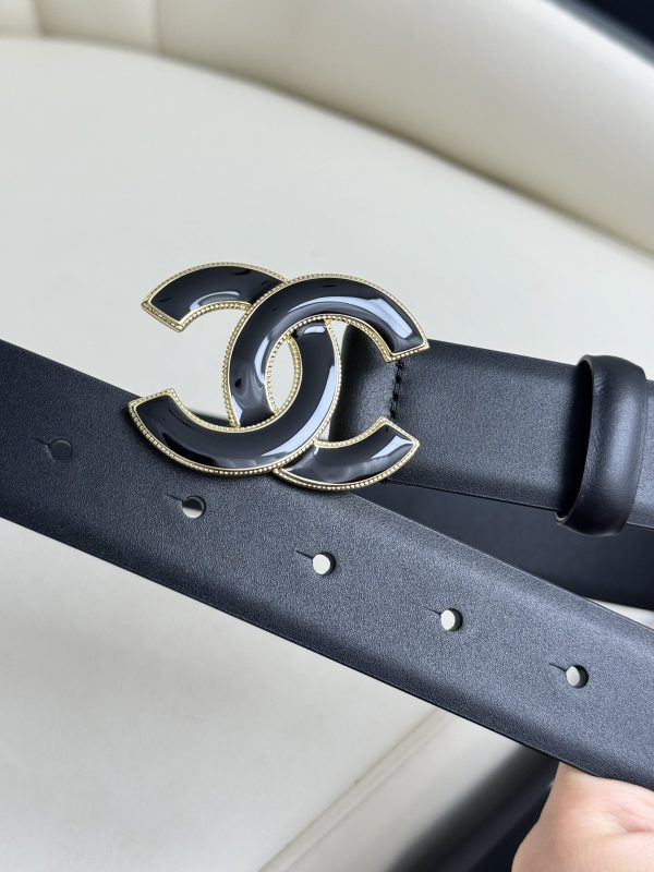 Chanel, nút bấm nước chính xác, da gốc Ý, rộng 3.0cm