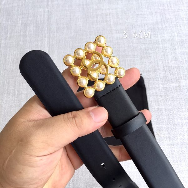Chanel, nút bấm nước chính xác, da gốc Ý, rộng 3.0cm