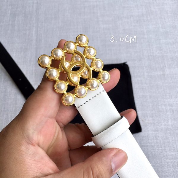 Chanel, nút bấm nước chính xác, da gốc Ý, rộng 3.0cm