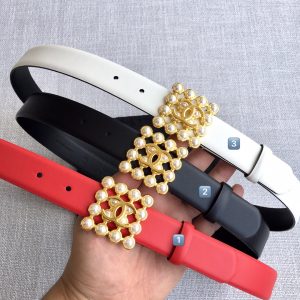 Chanel, nút bấm nước chính xác, da gốc Ý, rộng 3.0cm