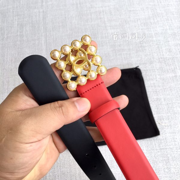 Chanel, nút bấm nước chính xác, da gốc Ý, rộng 3.0cm