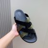 Hermes người đàn ông, dép Kazimir-một đan dệt chất lượng cao, máy móc da bò, dép