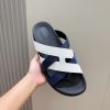 Hermes người đàn ông, dép Kazimir-một đan dệt chất lượng cao, máy móc da bò, dép
