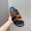 Hermes người đàn ông, dép Kazimir-một đan dệt chất lượng cao, máy móc da bò, dép