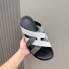 Hermes người đàn ông, dép Kazimir-một đan dệt chất lượng cao, máy móc da bò, dép