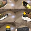 Burberry nâng cao giày thể thao! chất lượng cao, được làm bằng da bò con và vải bố
