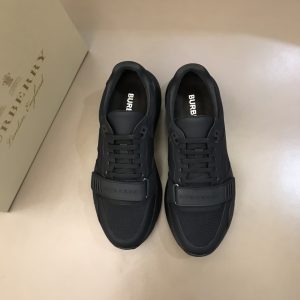 Burberry nâng cao giày thể thao! chất lượng cao, được làm bằng da bò con và vải bố