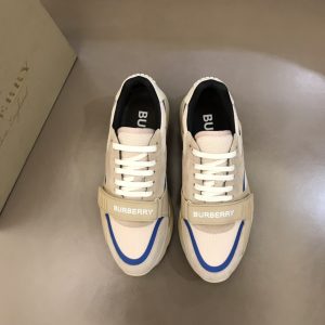 Burberry nâng cao giày thể thao! chất lượng cao, được làm bằng da bò con và vải bố