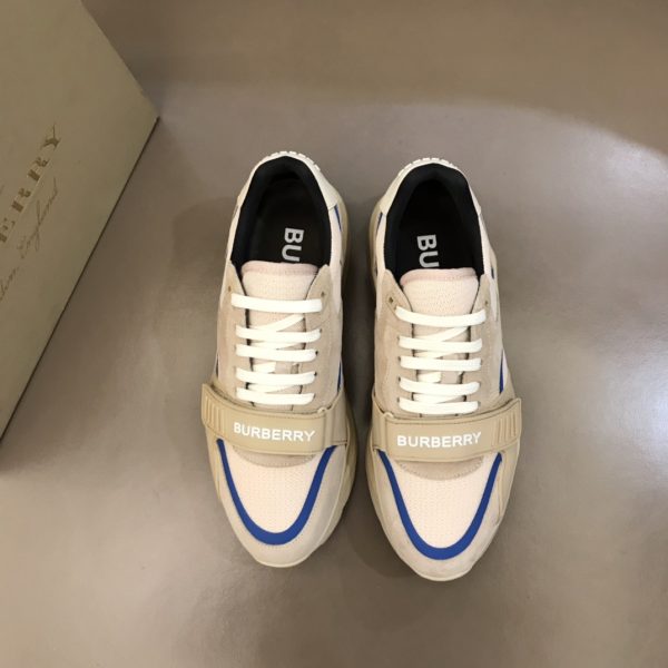 Burberry nâng cao giày thể thao! chất lượng cao, được làm bằng da bò con và vải bố