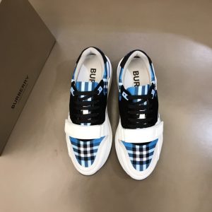 Burberry nâng cao giày thể thao! chất lượng cao, được làm bằng da bò con và vải bố