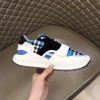 Burberry nâng cao giày thể thao! chất lượng cao, được làm bằng da bò con và vải bố