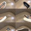 Burberry nâng cao giày thể thao! chất lượng cao, được làm bằng da bò con và vải bố
