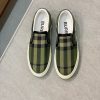 Burberry nâng cao giày thể thao! chất lượng cao, được làm bằng da bò con và vải bố