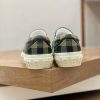 Burberry nâng cao giày thể thao! chất lượng cao, được làm bằng da bò con và vải bố